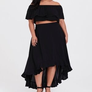 Torrid Black A-Line High-Low Midi Dress